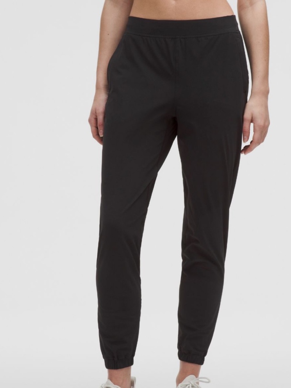 Lululemon Adapted State High Waist  Black Jogger with zip side size 6